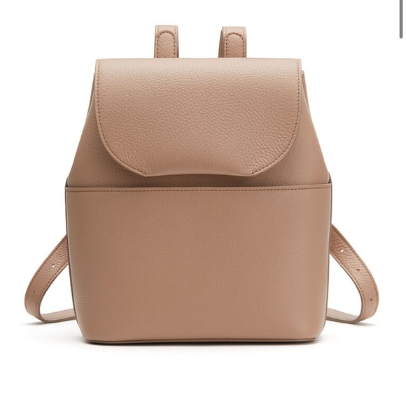 Cuyana Bags Cuyana Mini Leather Backpack In Cappuccino Pebbled